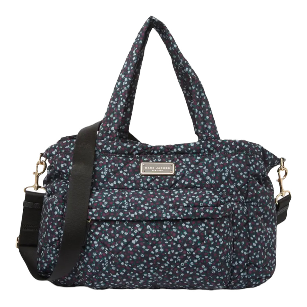 MARC JACOBS Quilted Nylon Baby Bag Floral Print Blue Mirage Large Diaper Tote - Picture 5 of 13